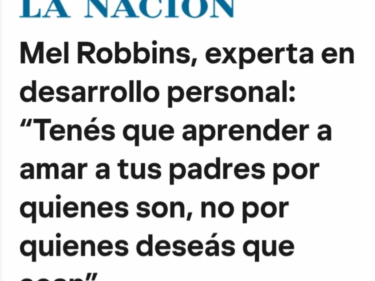 La reflexión de Mel&nbsp;Robbins